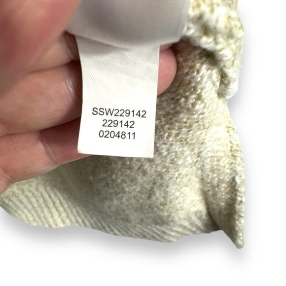 J Jill Petite V Neck Cotton Blend Tunic Sweater, Oatmeal Tan, Size PL - Picture 6 of 9